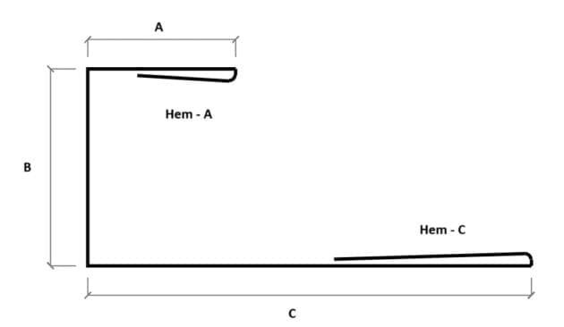 1.2.2 J Trim Standard w/hem