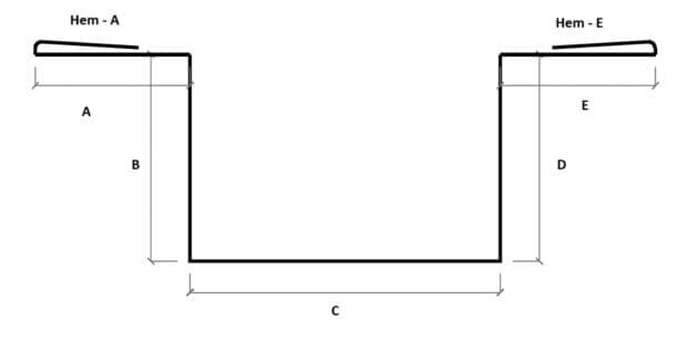 3.2.1 Beam "U" Shape w/90 @ ceiling