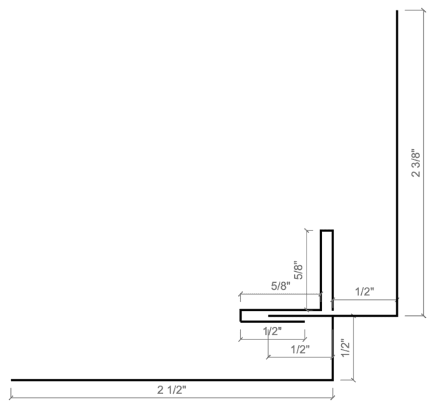 8.3.4 J-Trim Inside Corner Standard Size